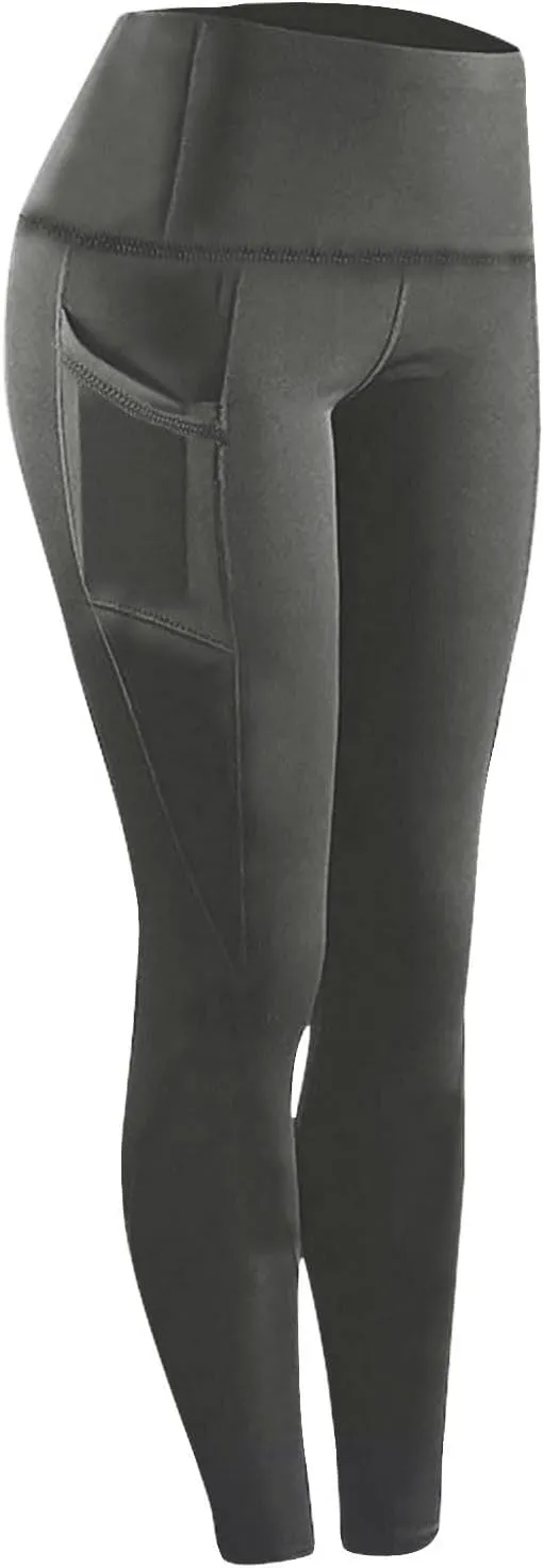 Plus Size Yoga Pants for Women with Pockets High Waisted Tummy Control Compression Pants Womens Athletic Leggings