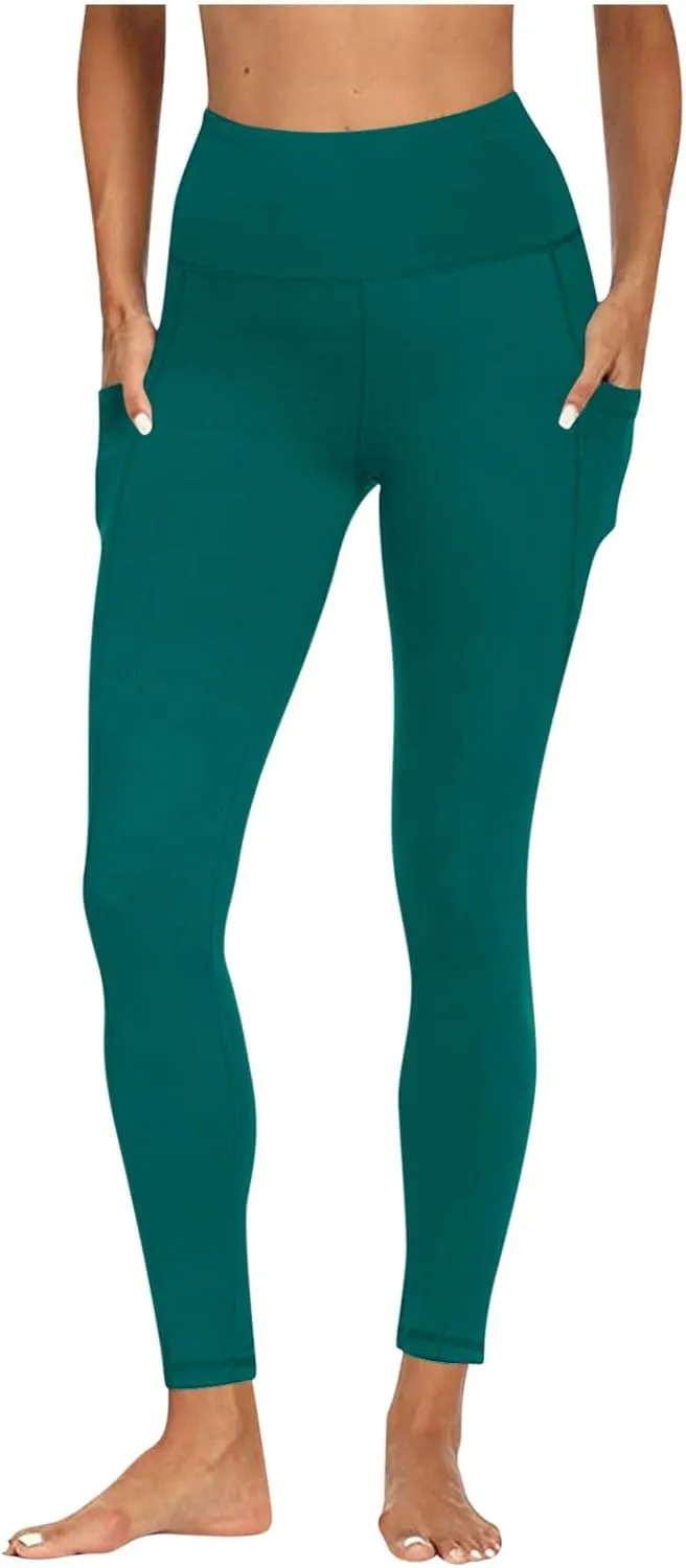 Plus Size Yoga Pants for Women with Pockets High Waisted Tummy Control Compression Pants Womens Athletic Leggings