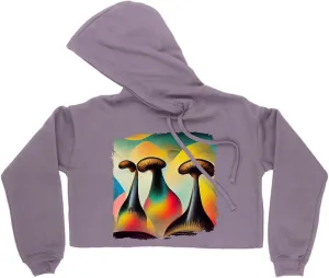 Psychedelic Trippy Women's Cropped Fleece Hoodie - Cool Cropped Hoodie for Women - Printed Hooded Sweatshirt