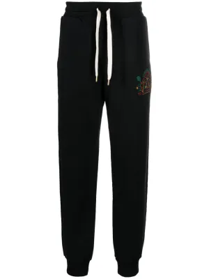Rainbow Crayon Temple-embroidery track pants