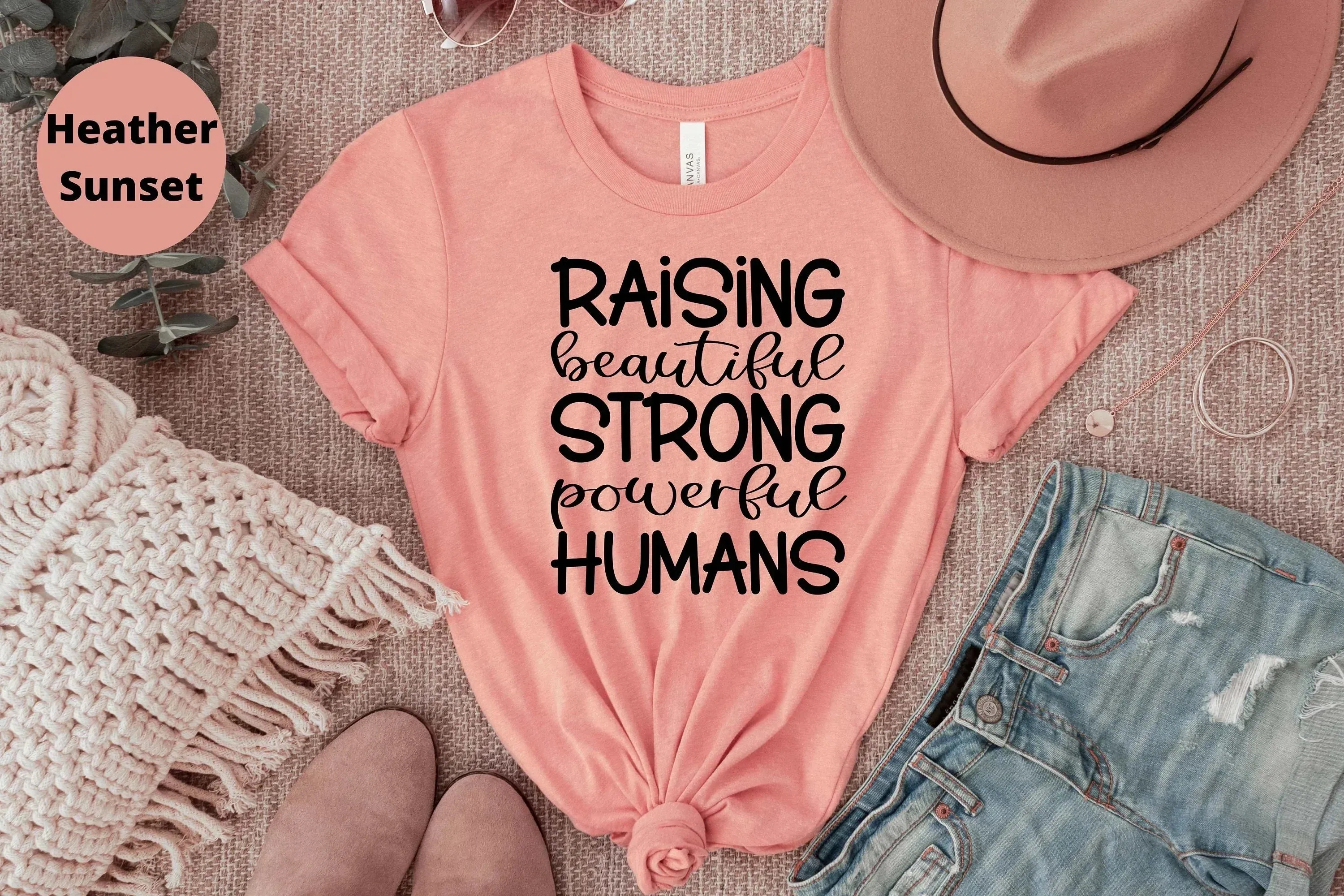Raising Beautiful Strong Powerful Humans, Christian Mom Shirts