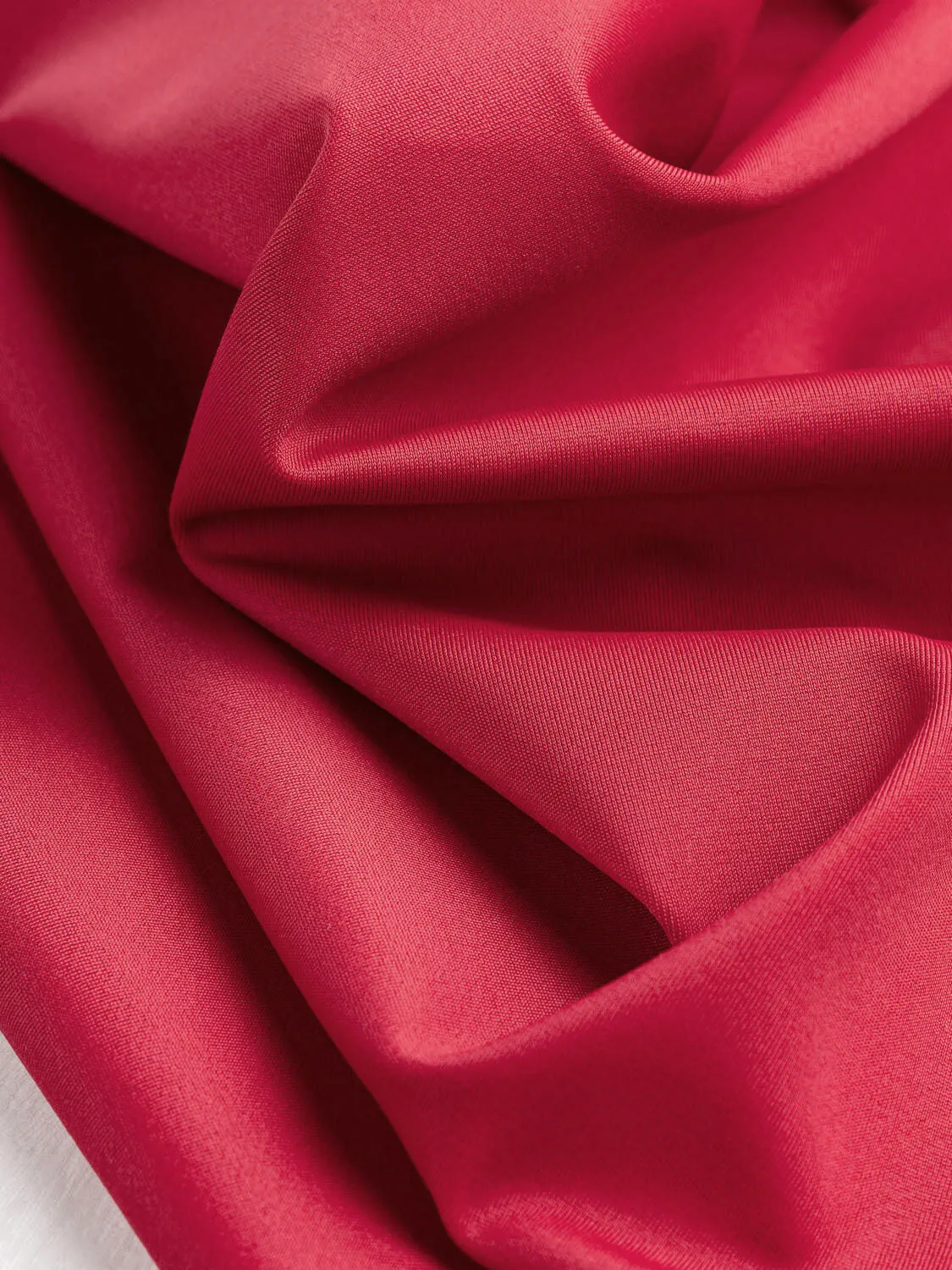 Recycled Nylon Spandex Swimwear Fabric - Baywatch Red - Swatch