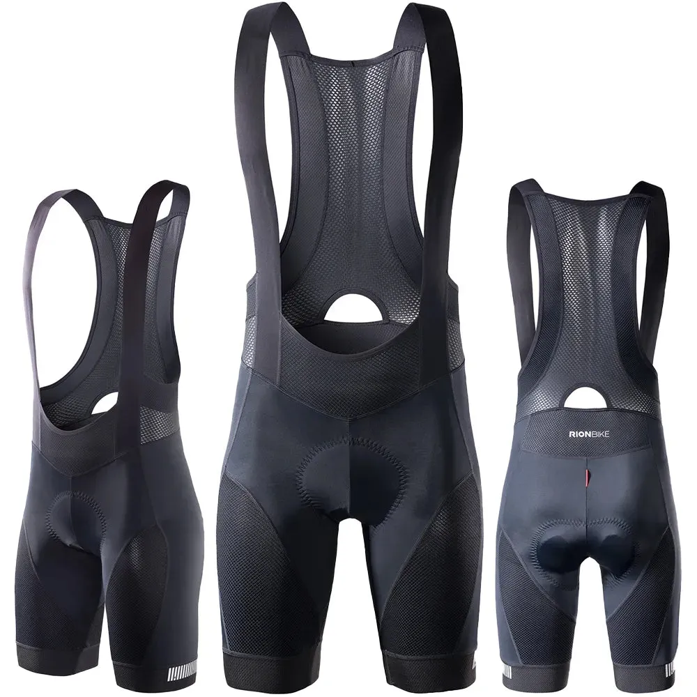 RION Cycling Shorts Men Ciclismo Masculina Bib Shorts Elastic Interface Cushion Long Distance MTB Padded Shorts Tights Slim Fit