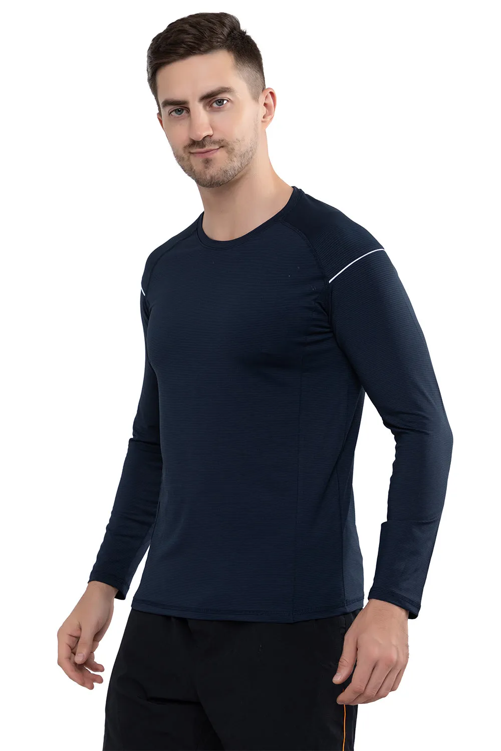 Round Neck Full Sleeve T-Shirt for Men 80038(NAVY)