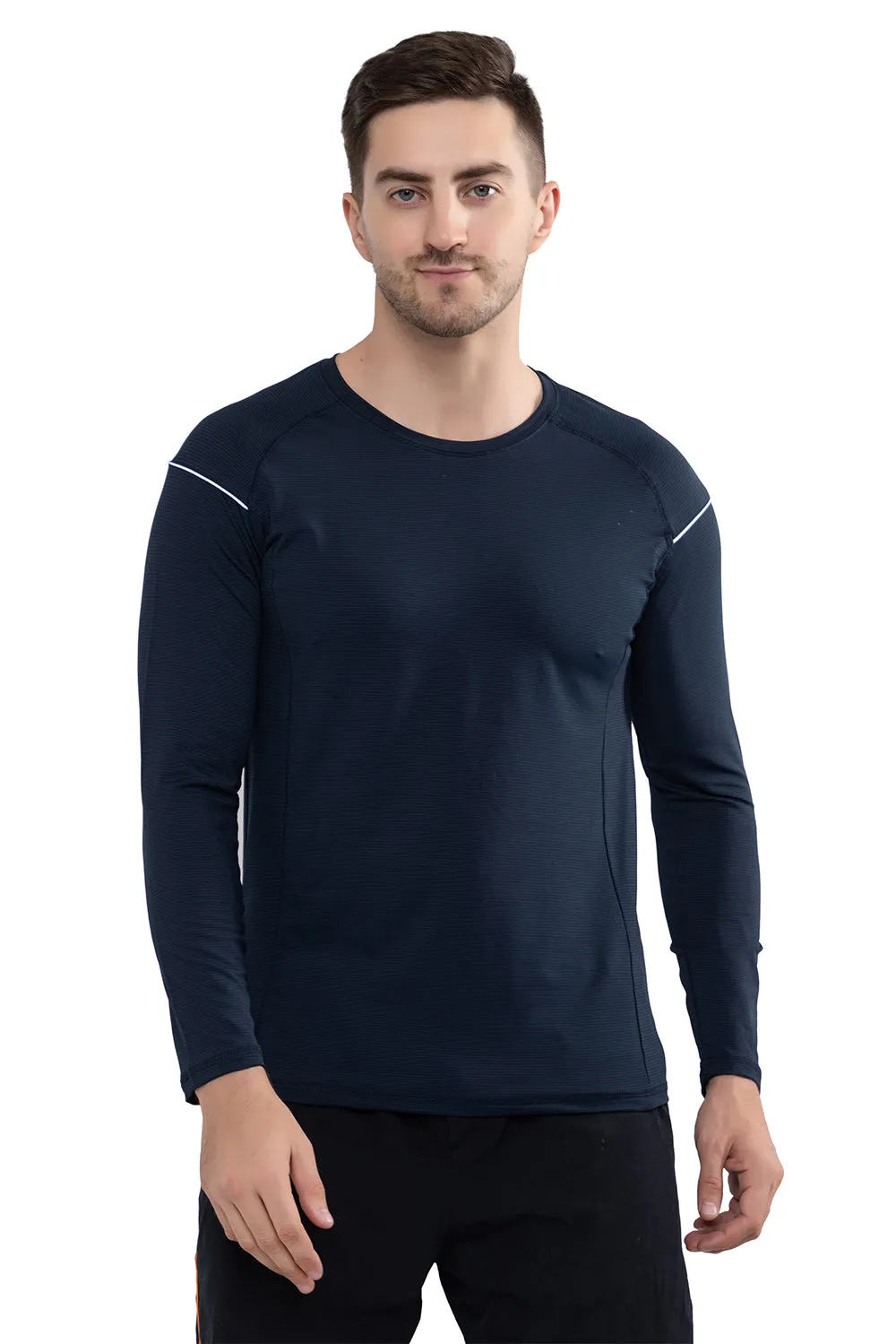 Round Neck Full Sleeve T-Shirt for Men 80038(NAVY)