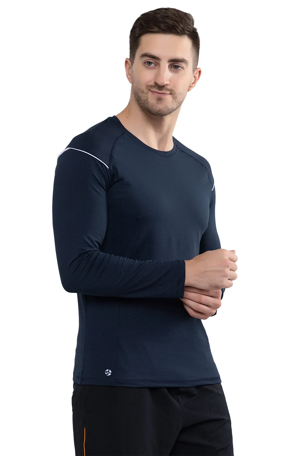Round Neck Full Sleeve T-Shirt for Men 80038(NAVY)