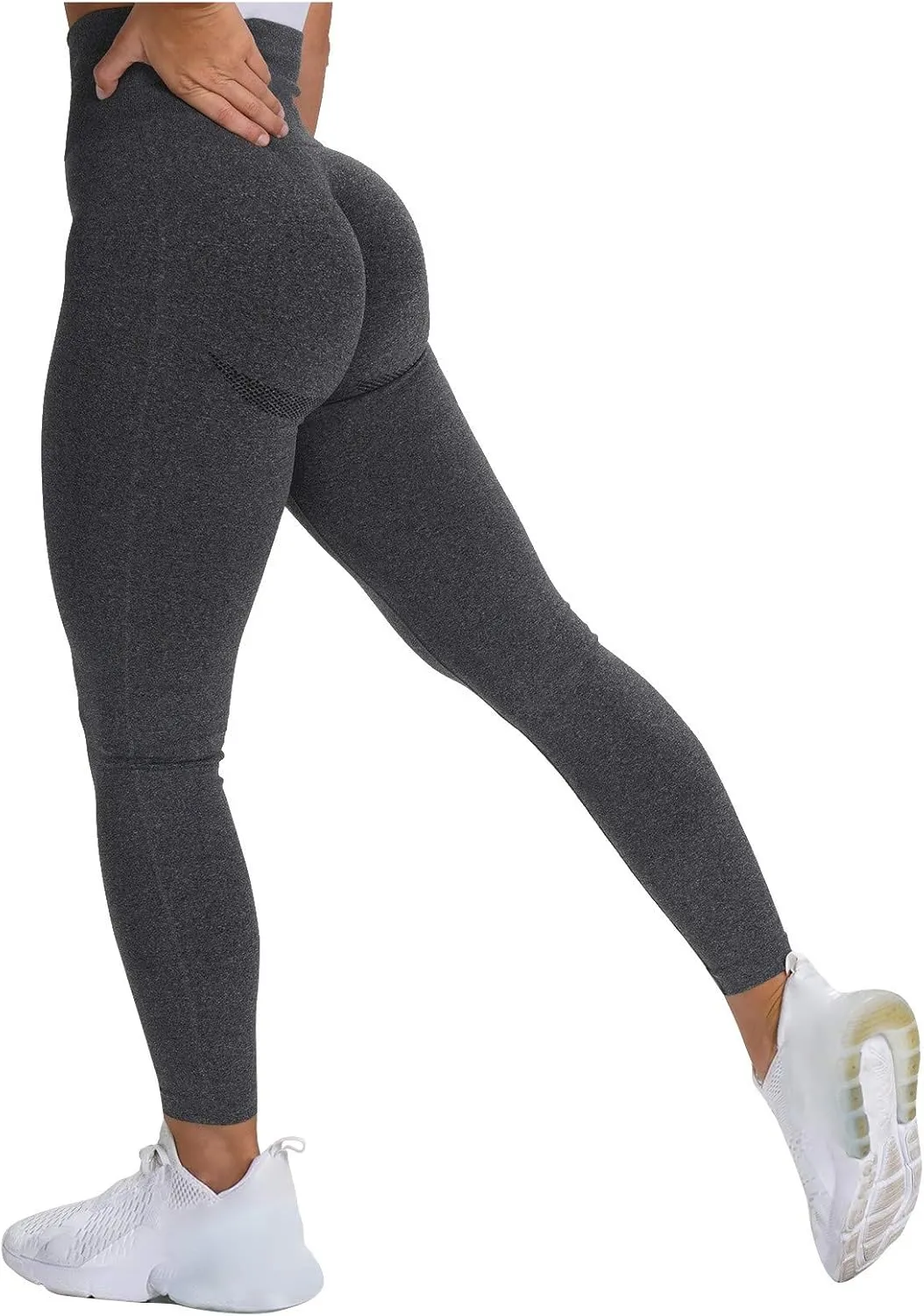 Running Leggings for Women Butt Lift Seamless High Waist Stretchy Tummy Control Sports Yoga Leggings Solid Color Soft