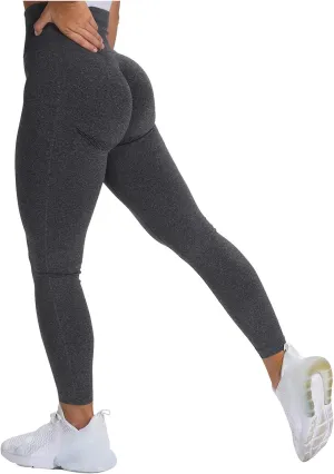 Running Leggings for Women Butt Lift Seamless High Waist Stretchy Tummy Control Sports Yoga Leggings Solid Color Soft