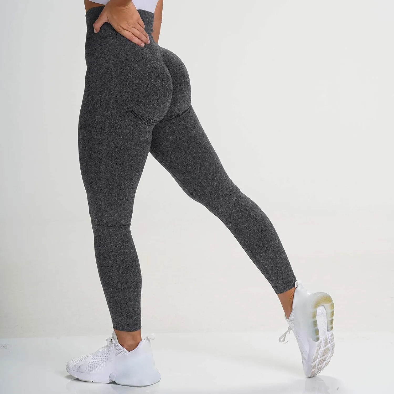 Running Leggings for Women Butt Lift Seamless High Waist Stretchy Tummy Control Sports Yoga Leggings Solid Color Soft