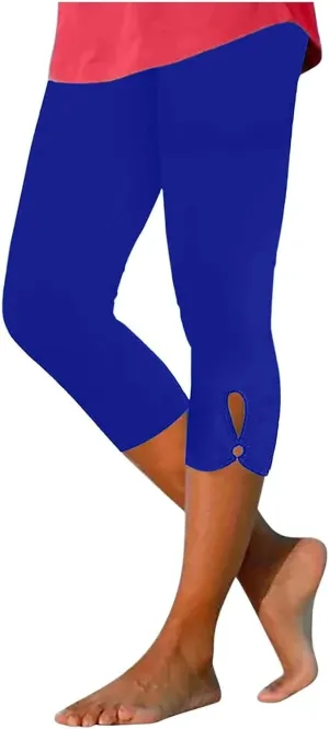 Rvidbe Yoga Capri Leggings for Women Tummy Control High Waisted Leggings for Women Hollow Out Yoga Pants Workout Leggings