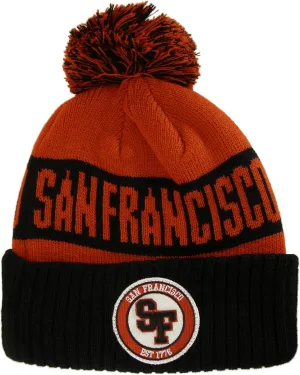 San Francisco Ribbed Cuff Knit Winter Hat Pom Beanie