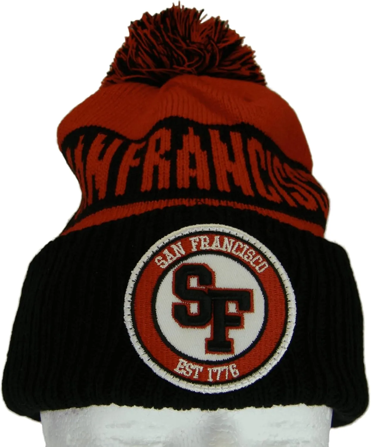 San Francisco Ribbed Cuff Knit Winter Hat Pom Beanie
