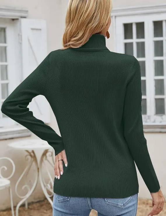 SANGTREE Women's Turtleneck Basic Great Stretchy Slim Fit Sweater