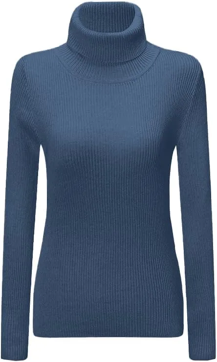 SANGTREE Women's Turtleneck Basic Great Stretchy Slim Fit Sweater