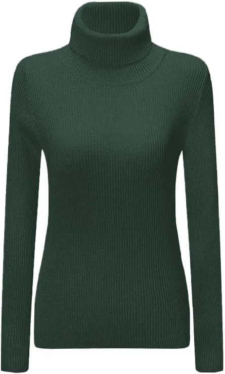 SANGTREE Women's Turtleneck Basic Great Stretchy Slim Fit Sweater