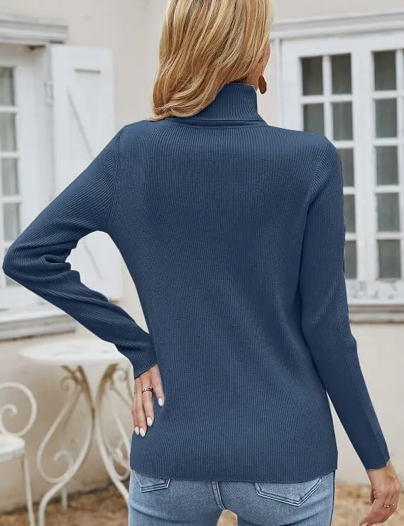 SANGTREE Women's Turtleneck Basic Great Stretchy Slim Fit Sweater