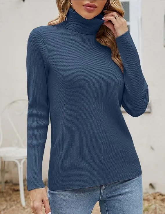SANGTREE Women's Turtleneck Basic Great Stretchy Slim Fit Sweater