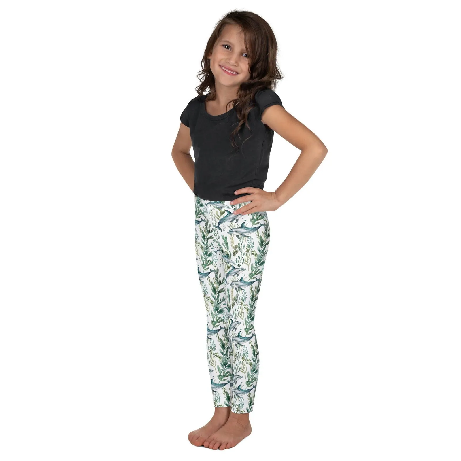 Seascape Dolphin  Kid's Swim Leggings