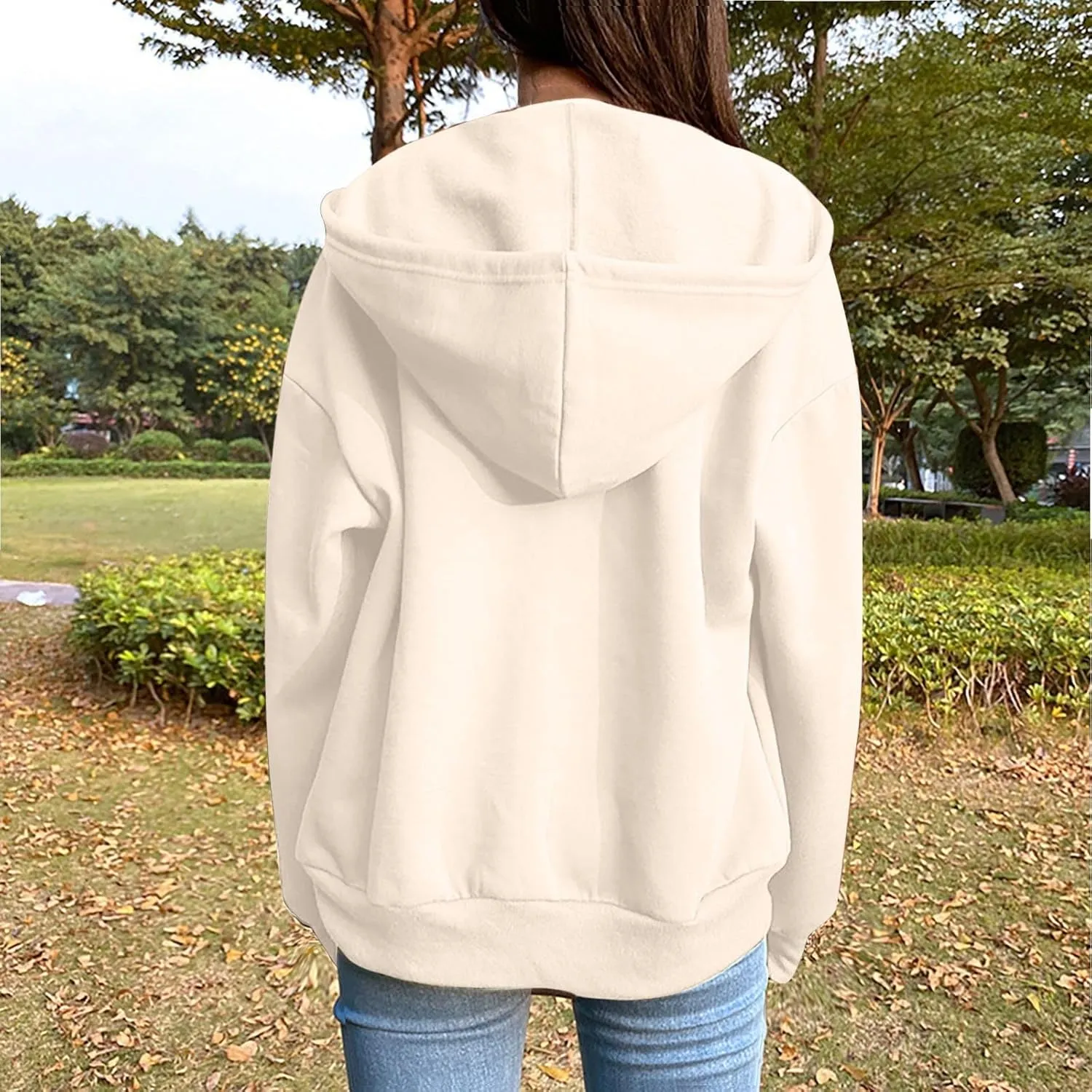 SHAOBGE Womens Zip Up Hoodies Long Sleeve Fall Oversized Sweatshirts Fleece Y2K Jacket with Pockets 2024 Fashion Clothes