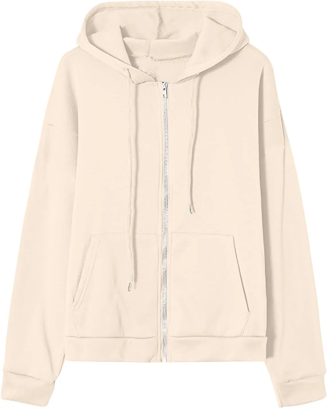 SHAOBGE Womens Zip Up Hoodies Long Sleeve Fall Oversized Sweatshirts Fleece Y2K Jacket with Pockets 2024 Fashion Clothes