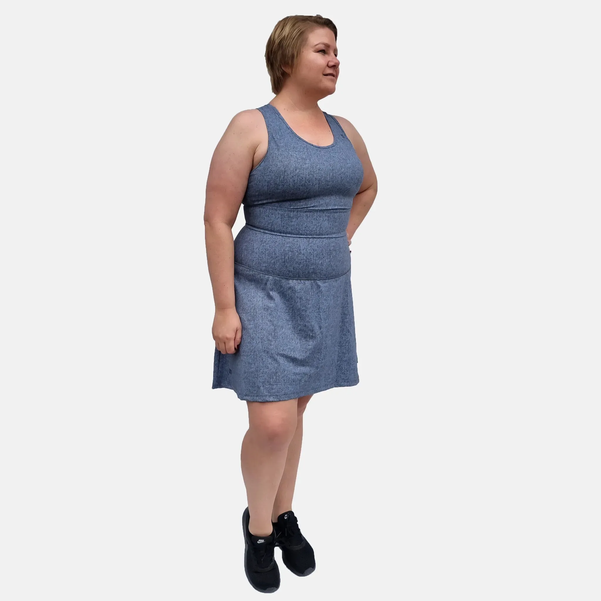 Shedid Grey Denim Sports Bra