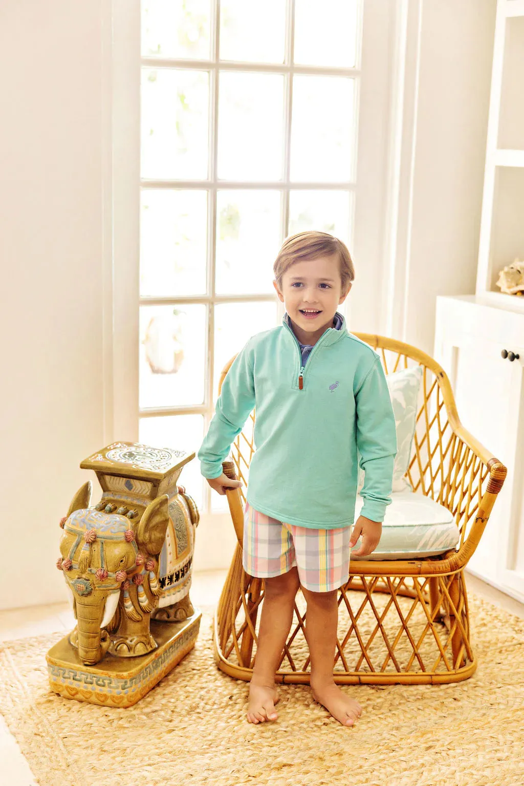 Shelton Shorts Tennis Pro Plaid With Turks Teal Stork