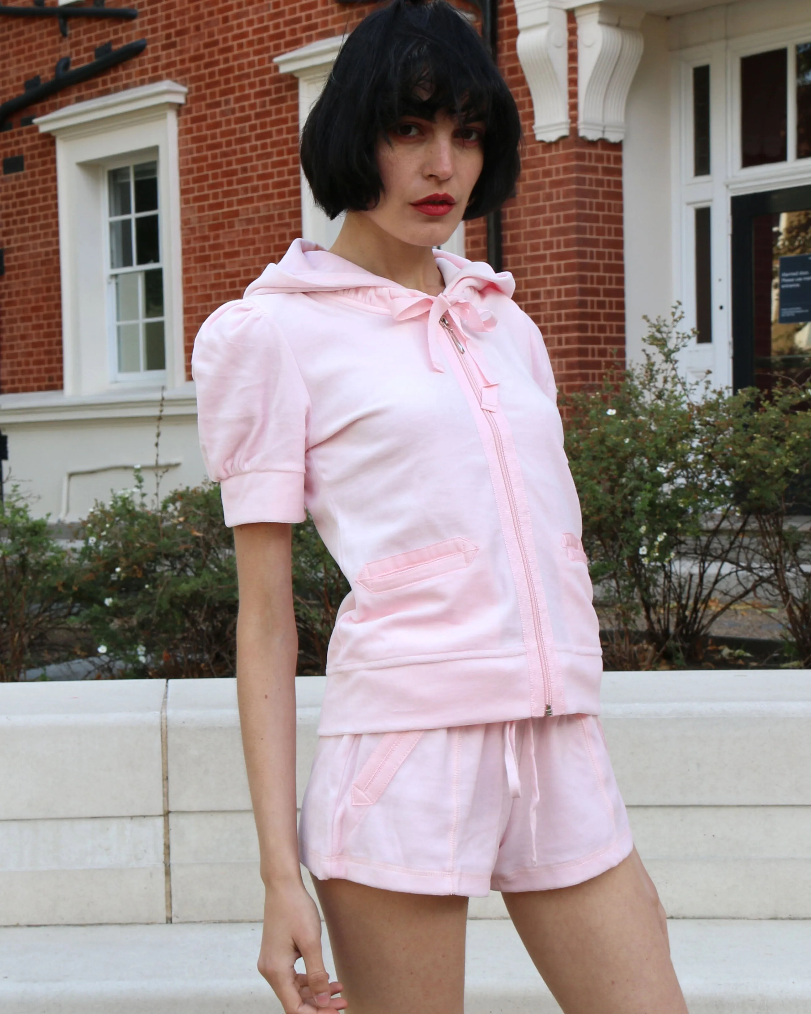 Short sleeves tracksuits (BABY PINK)