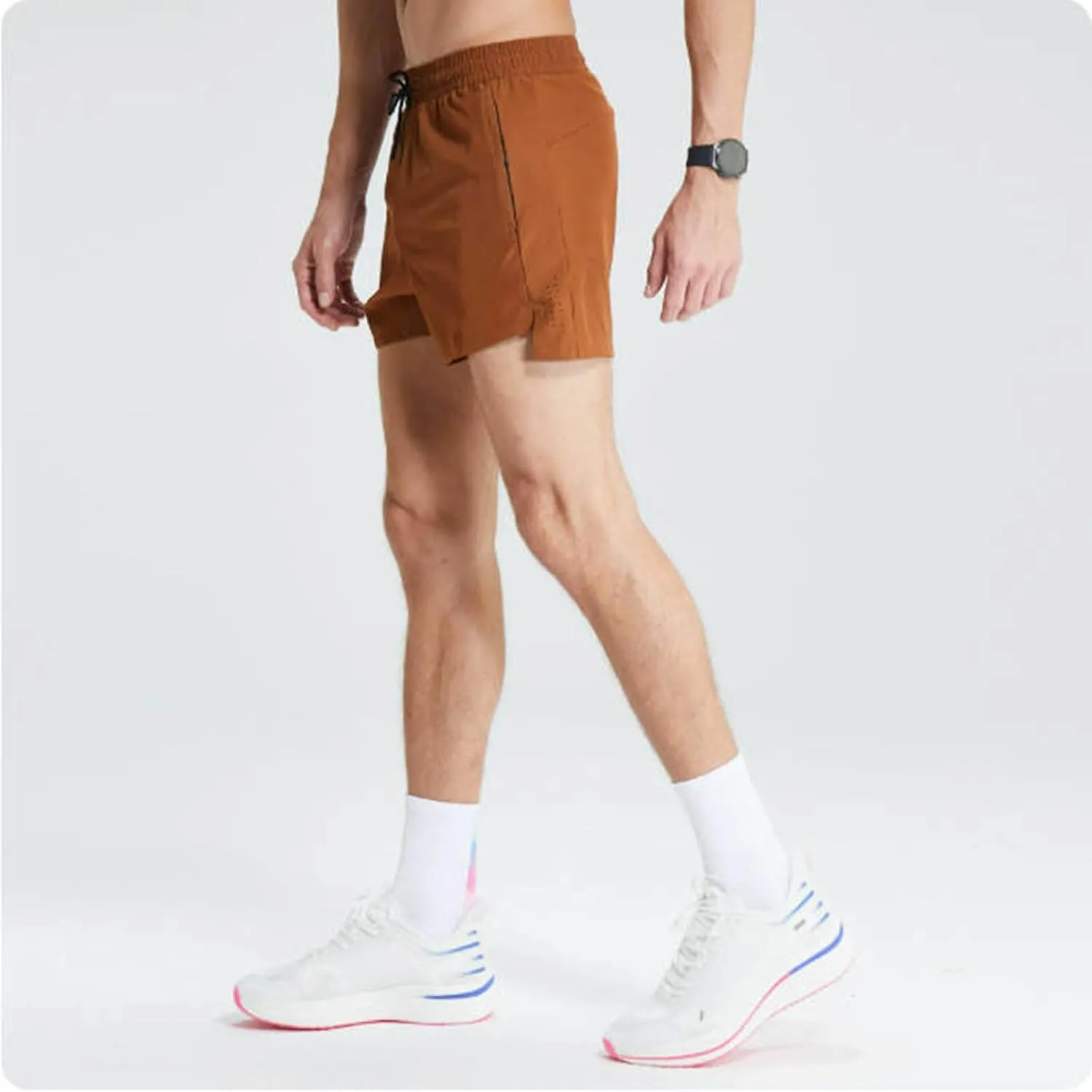 Shorts for Men Casual Cotton Linen Shorts Elastic Waist Short Pants Drawstring Lightweight Short Summer Golf Shorts