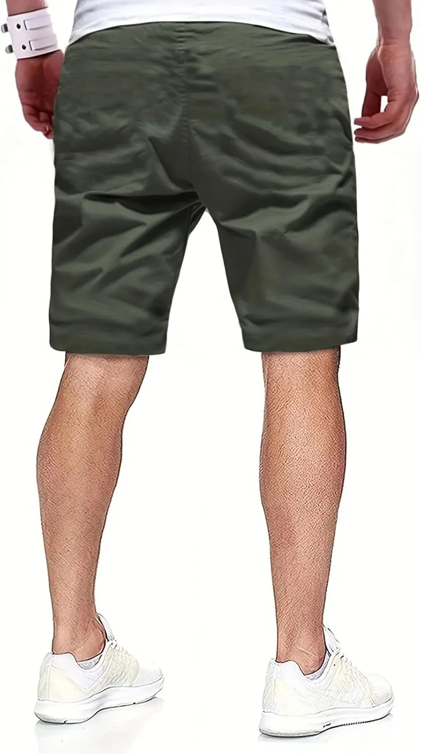 Shorts for Men Casual Drawstring Running Elastic Waist Slim Short with Pockets