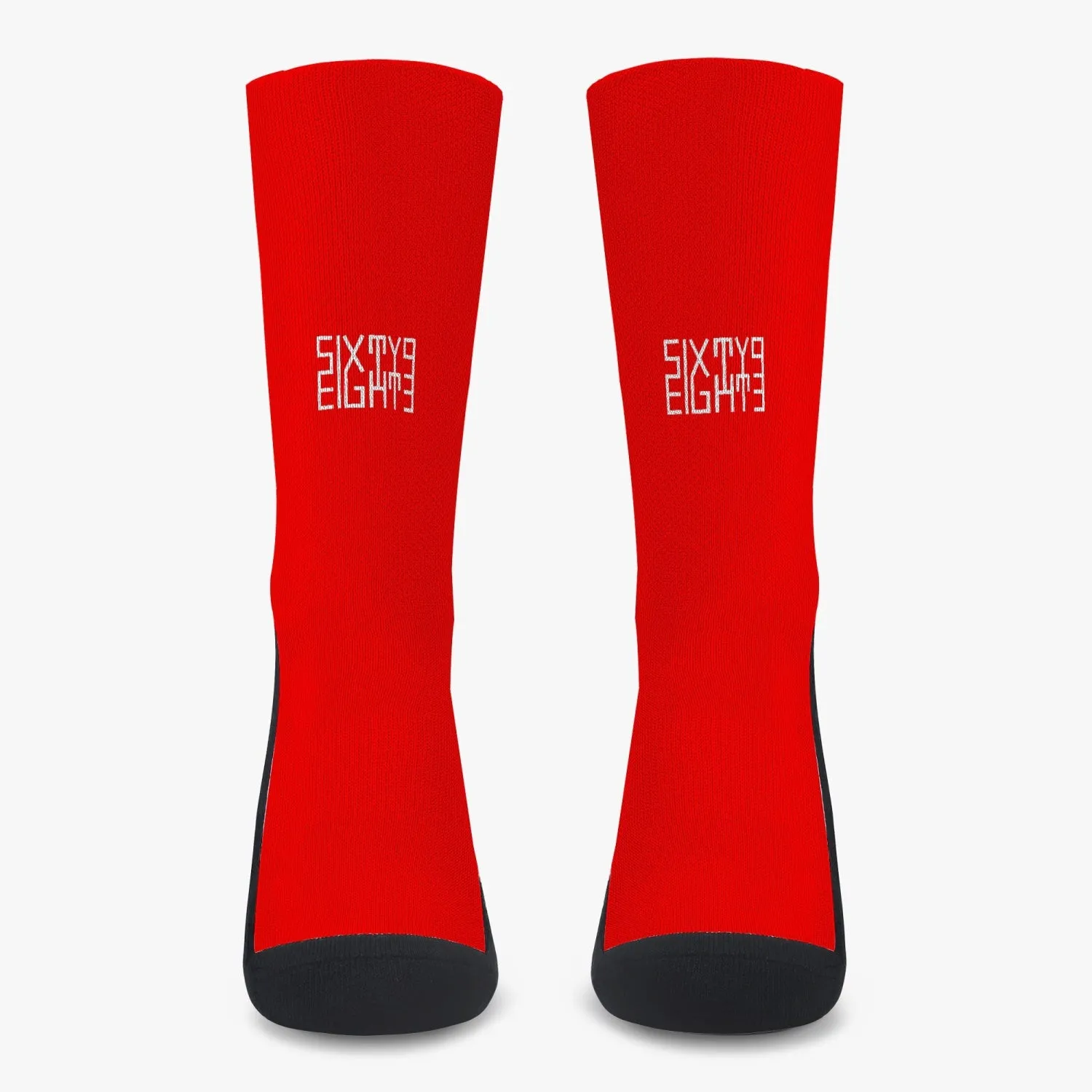 Sixty Eight 93 Logo White Red Reinforced Sports Socks