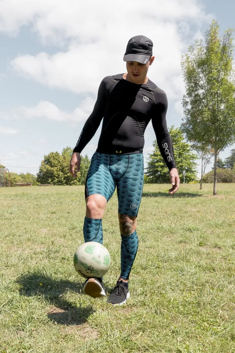 Skins Series-3 Men's Premium Compression Half Tights-Improved Circulation, Reduce Soreness for Rugby, Running & Workouts