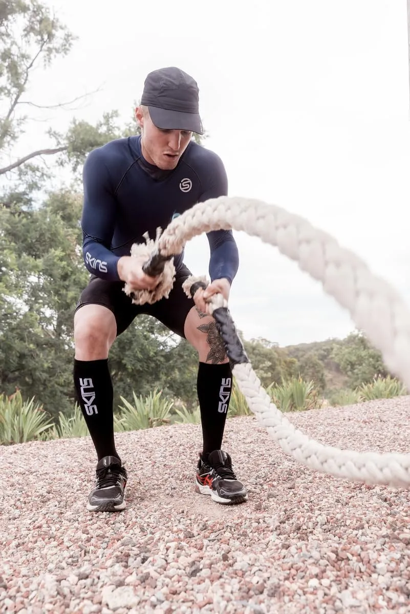 Skins Series-3 Men's Premium Compression Half Tights-Improved Circulation, Reduce Soreness for Rugby, Running & Workouts