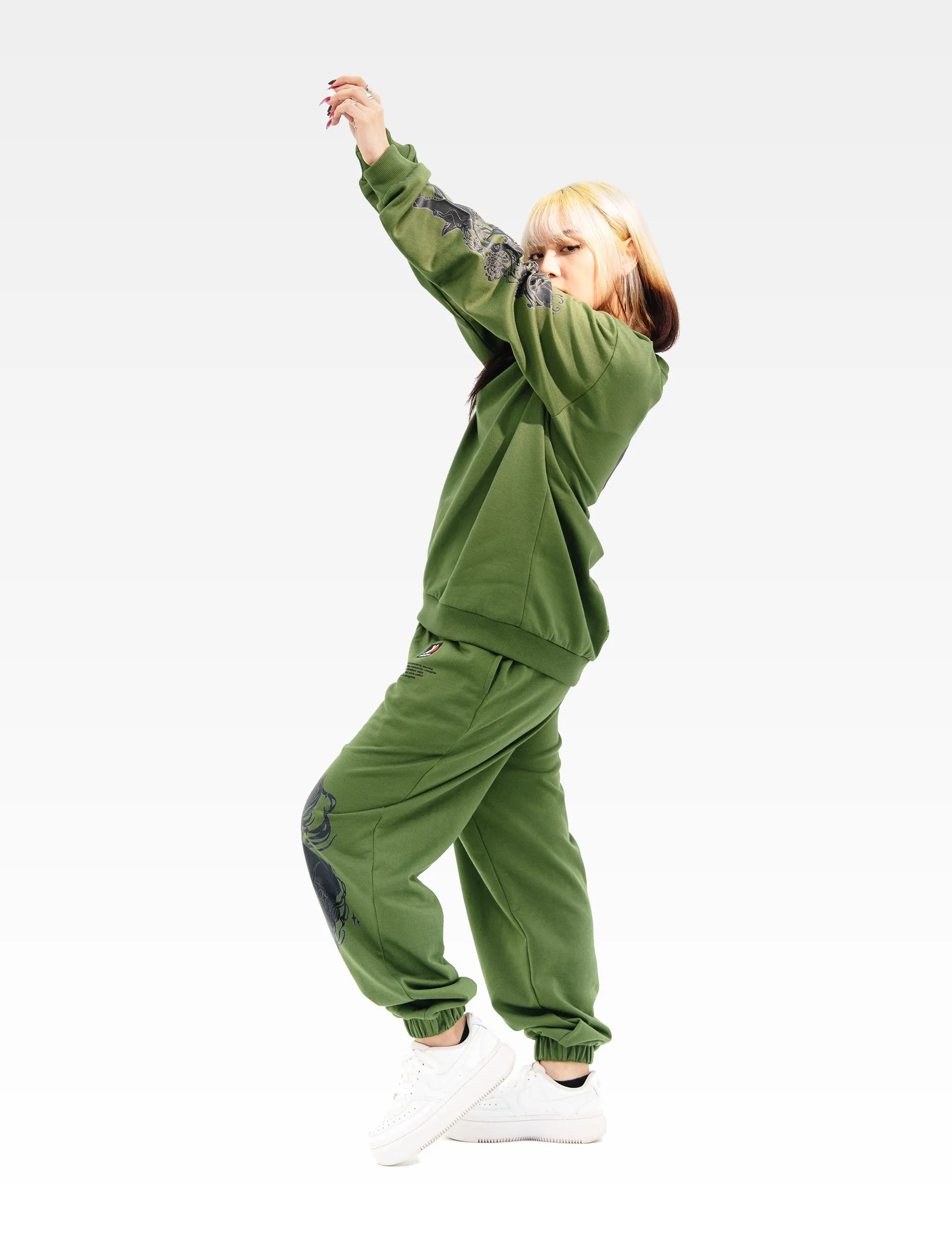 SKOOP® Sweatpants Wvlf Art Olive Green