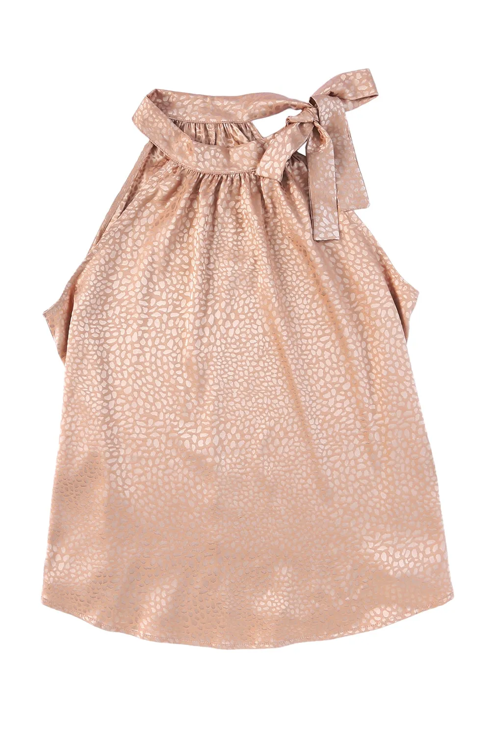 Sleeveless Tie Mock Neck Tank Top