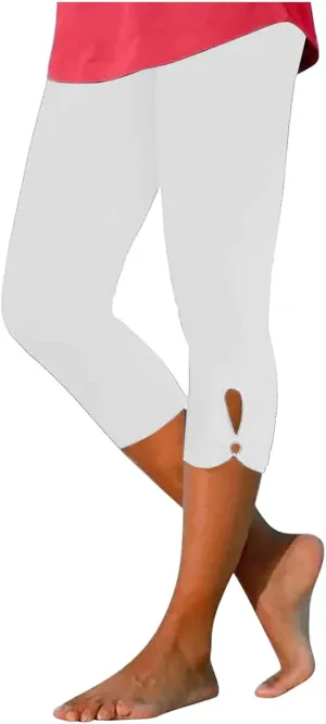 SMIDOW High Waisted Leggings for Women Causal Cropped Yoga Pants Soft Comfy Capris Workout Gym Clothes