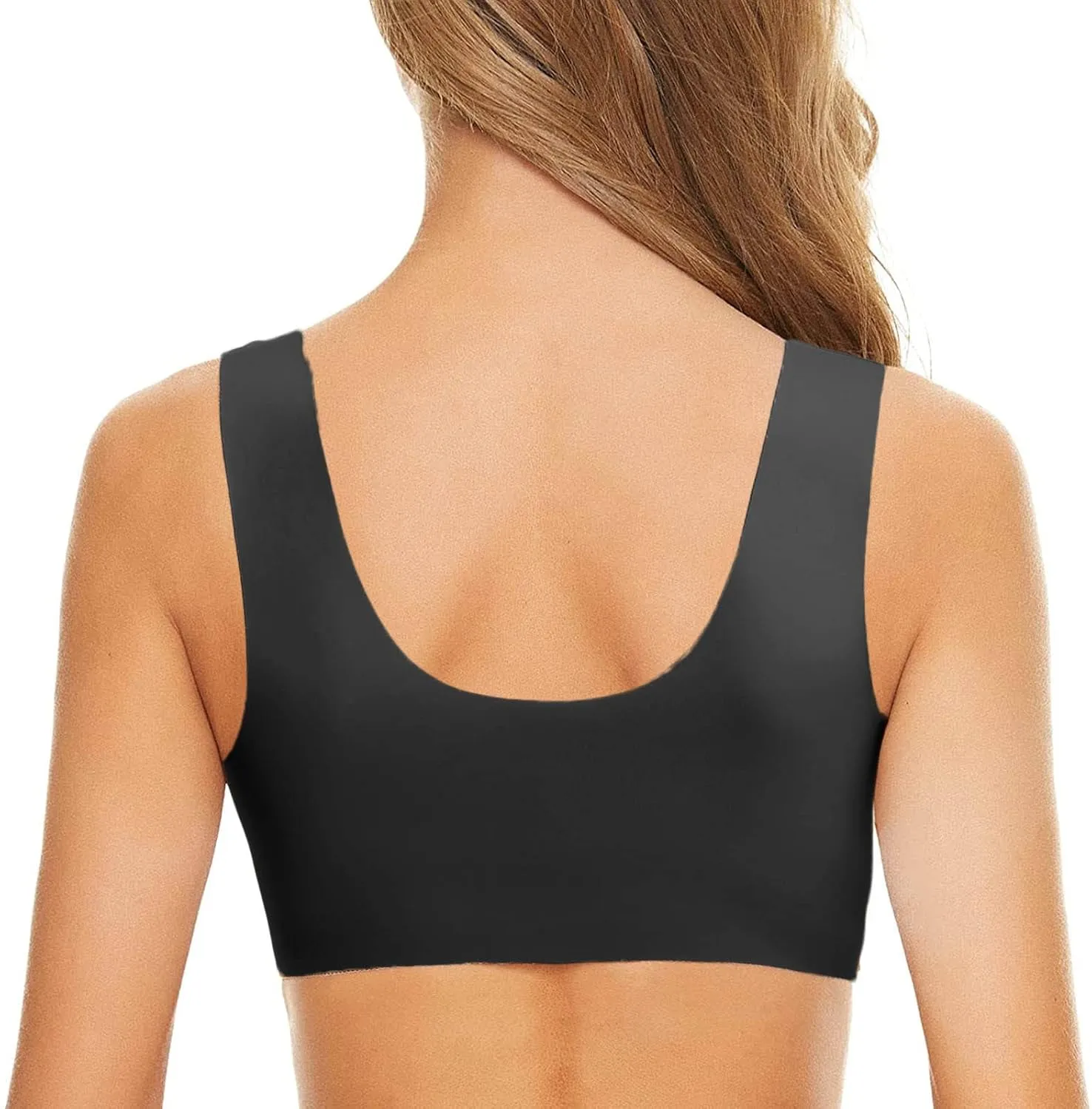 Smooth Wireless Plus Size Bras for Women No Underwire Comfort Seamless Bra Lift V Neck Bralette with Bra Extender Comfort Bra