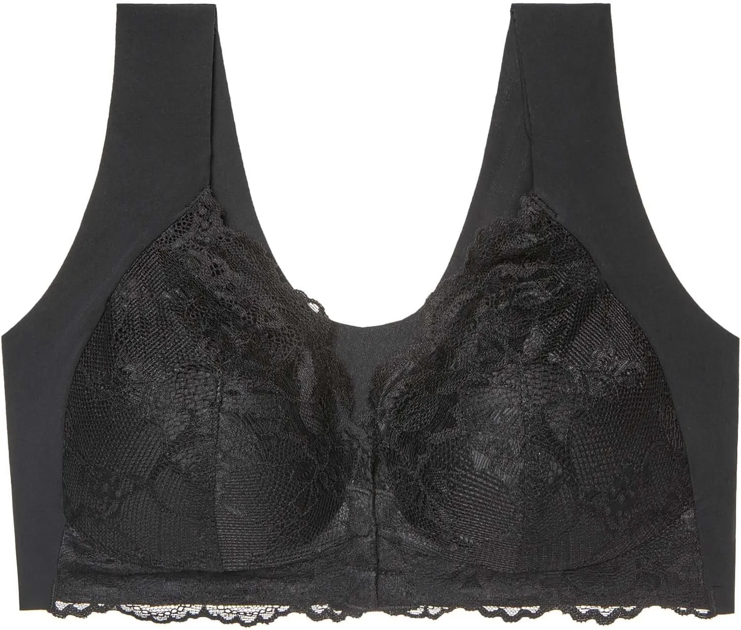 Smooth Wireless Plus Size Bras for Women No Underwire Comfort Seamless Bra Lift V Neck Bralette with Bra Extender Comfort Bra
