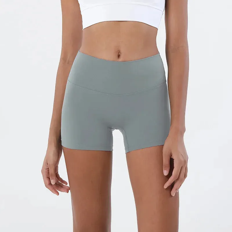 SOISOU Nylon Gym Shorts Yoga Fitness Women High Waist Pants
