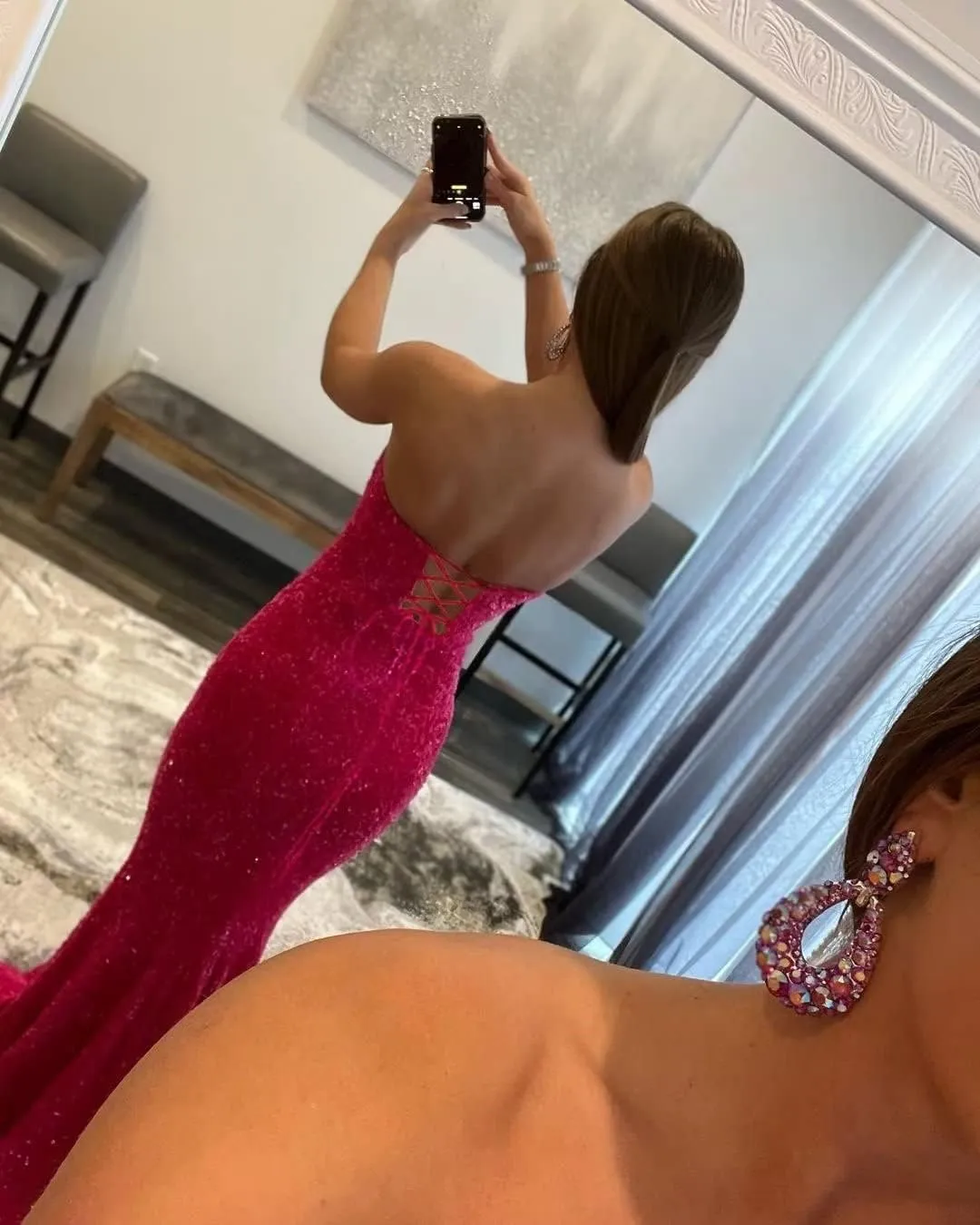 Sparkly Sequin Prom Dresses for Women Long Fitted with Split Cross Back Bodycon Fromal Evening Gowns