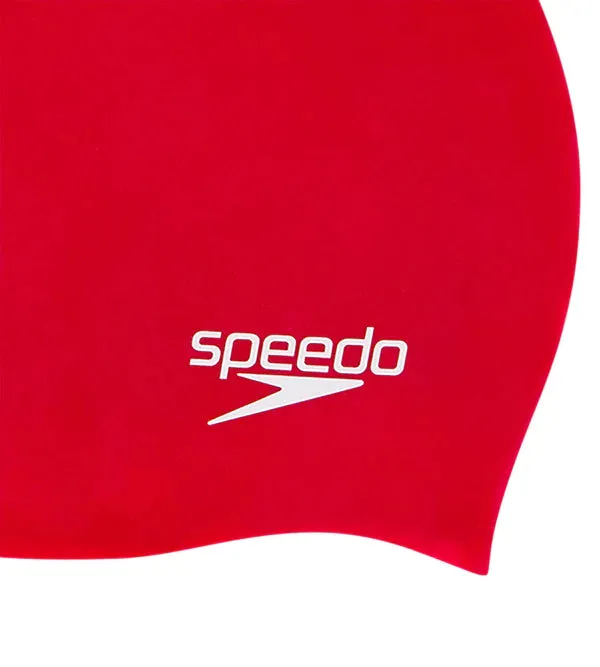 Speedo Unisex Junior Moulded Silicone Swim Caps (Red)