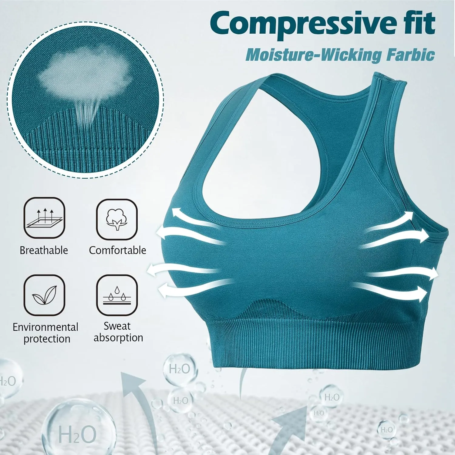 Sports Bras for Women High Support, Seamless Padded Racerback Sports Bras for Yoga Gym Running and Workout