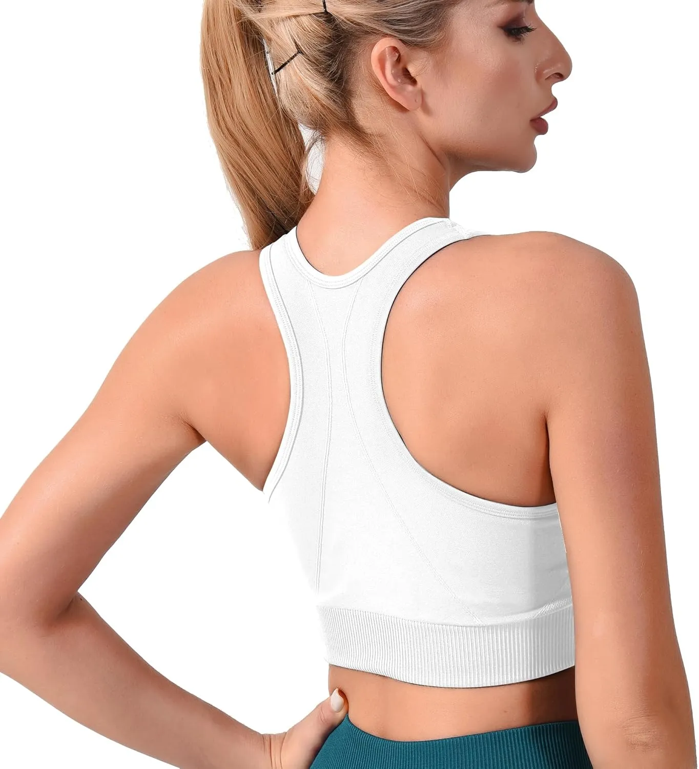 Sports Bras for Women High Support, Seamless Padded Racerback Sports Bras for Yoga Gym Running and Workout