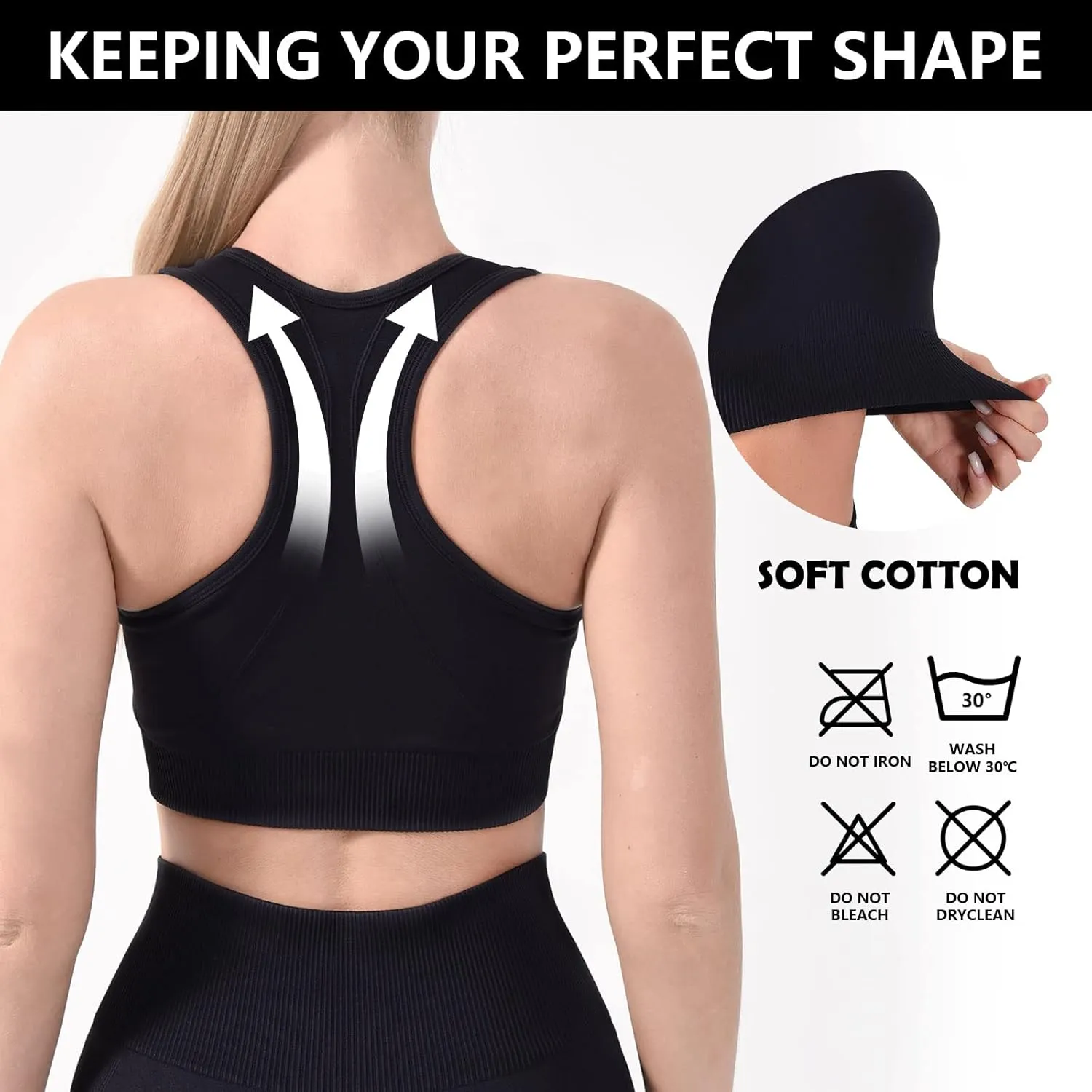 Sports Bras for Women High Support, Seamless Padded Racerback Sports Bras for Yoga Gym Running and Workout