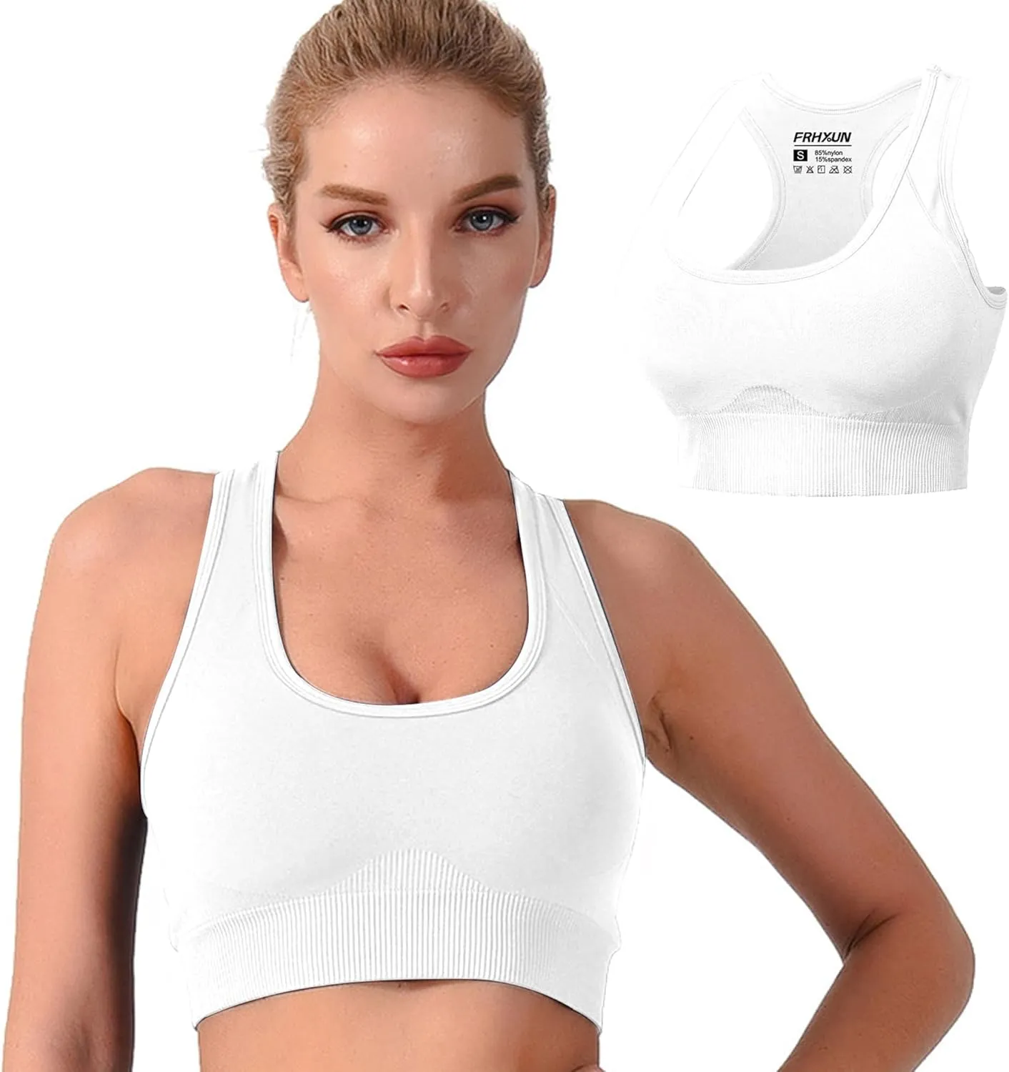 Sports Bras for Women High Support, Seamless Padded Racerback Sports Bras for Yoga Gym Running and Workout