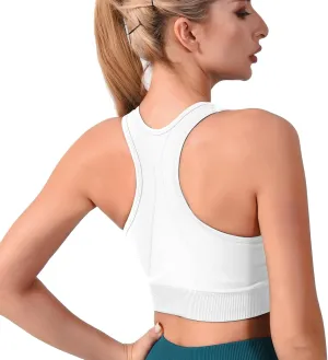 Sports Bras for Women High Support, Seamless Padded Racerback Sports Bras for Yoga Gym Running and Workout