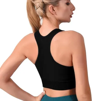 Sports Bras for Women High Support, Seamless Padded Racerback Sports Bras for Yoga Gym Running and Workout
