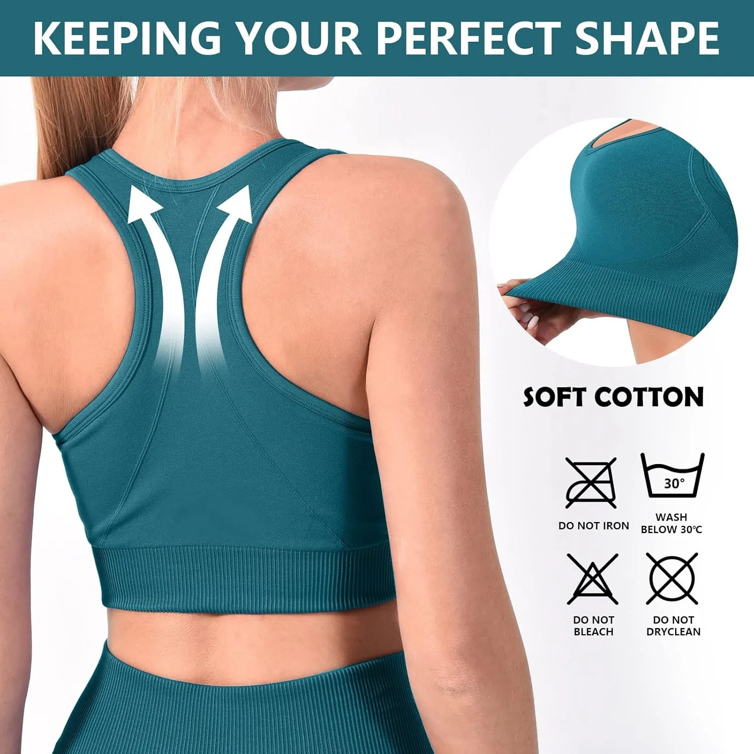 Sports Bras for Women High Support, Seamless Padded Racerback Sports Bras for Yoga Gym Running and Workout