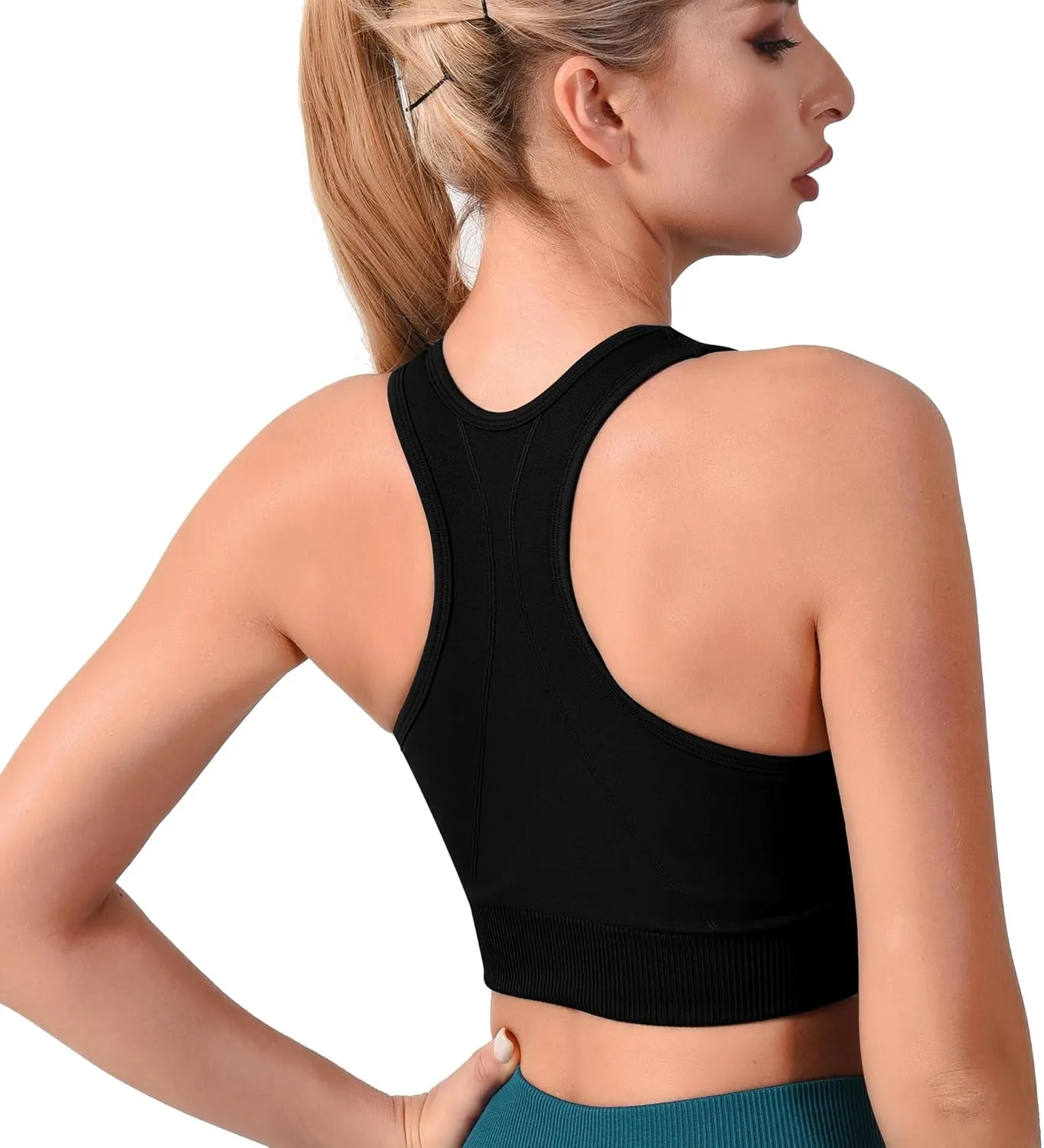 Sports Bras for Women High Support, Seamless Padded Racerback Sports Bras for Yoga Gym Running and Workout