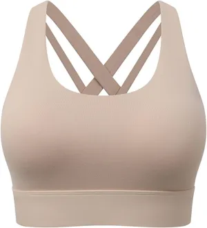 Sports Bras for Women High SupportCriss-Cross Back Strappy High Impact BraBreathable Elastic Workout Yoga Bras