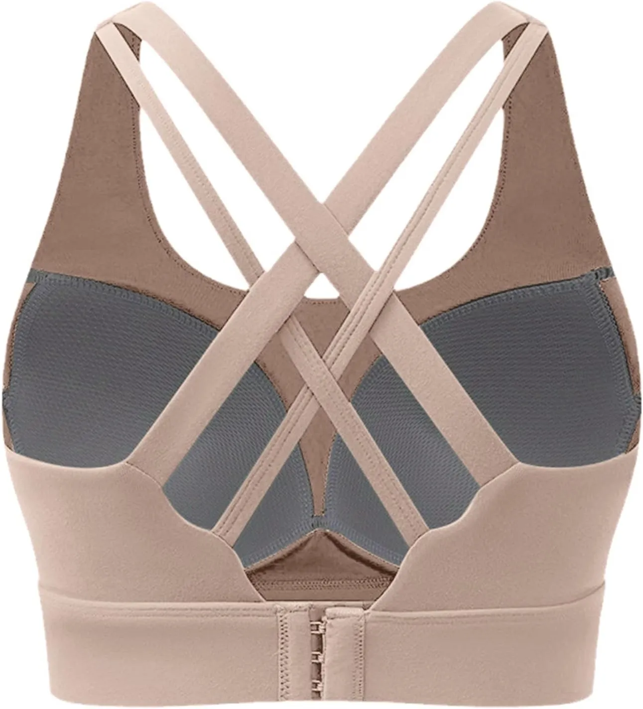 Sports Bras for Women High SupportCriss-Cross Back Strappy High Impact BraBreathable Elastic Workout Yoga Bras